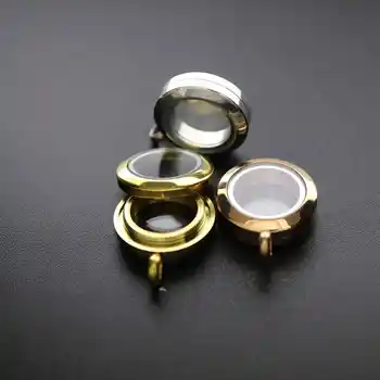 20MM Redonda de Aço Inoxidável Medalhão de Vidro Banhado a Ouro Rose DIY Charme Pingente de Suprimentos 1110034