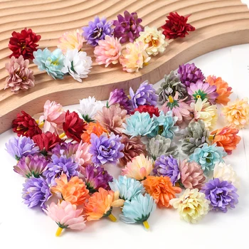 20Pcs Mini 3cm Cravos, feitos à mão Flores Artificiais Cabeça Para a Decoração do Casamento de DIY de Coroa de flores, Presente Scrapbooking Artesanal Falso Flor