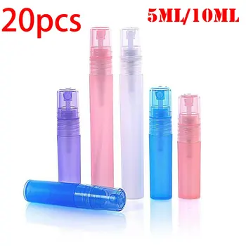 20pcs x 5ML 10ML Vazio Portátil Atomizador Frascos de Spray de Perfume, Maquiagem, Cosméticos Recipientes de Plástico