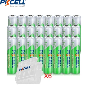 24 X PKCELL NiMH 850mAh 1,2 V AAA Bateria Recarregável Ni-Mh Pré-Bateria carregada Baterias + 6pcs Caso da Bateria de Caixas