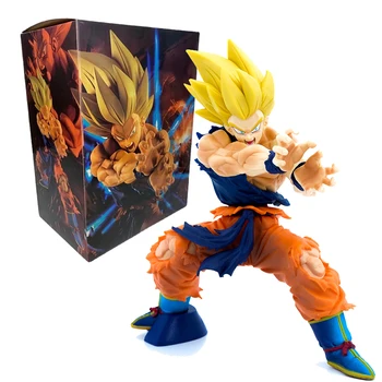 26cm Anime Dragon Ball Z, Goku Batalha Danificado Versão Figura de Ação do Modelo de Recolha de Brinquedos de Qigong Super Saiyajin Modelo