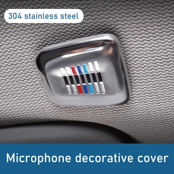 2pcs Carro Microfone Decoração Adesivo Tampa para a BMW Altifalante Guarnição Adesivos Interior Molduras de Estilo Adesivos Acessórios