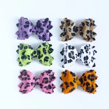 2PCS Colorido Leopard Impressão Artesanal Lindo Clip de Lado Grampos de cabelo Bonito Bonito Grampos de Cabelo Acessórios Mulheres Garota Crianças Headwear