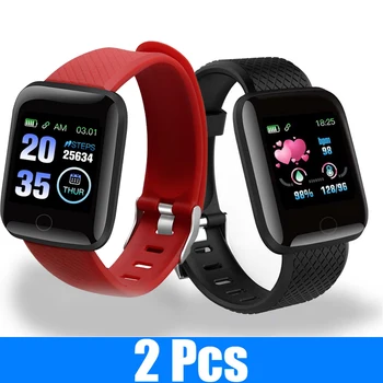 2PCS D13 Smart Watch Homens Mulheres Bluetooth Smartwatch com Tela de Toque Inteligente Bracelete Pulseira de Fitness Smartband para Android IOS