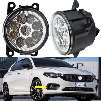 2PCS LED luzes de Nevoeiro Luzes Diurnas para Fiat Tipo Plantação Hatchback 2016 2017 2018 2019 2020 Luzes de Nevoeiro da Lâmpada Estilo Carro