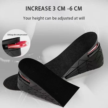3-6cm de Altura Aumento Palmilhas Metade Almofada Invisível Elevador Sapatos Almofada de Tênis de Calcanhar de Elevação Inserir Aumentar Verão Unisex