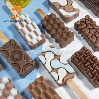3 Novos Projetos de sorvete Molde DIY Geometria de Chocolate Mousse de Silicone do Molde de Decoração do Bolo de Suprimentos Bakeware