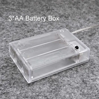3 Pilhas AA Titular Caixa de Caso, com a opção de 3 AA 4,5 V Suporte de Bateria de Caixa de Caso com o Chumbo Caixa Transparente