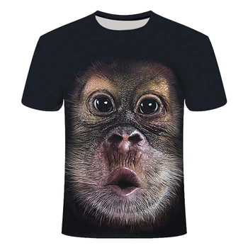 3D Moda Engraçado Macaco Gráfico T-Shirts de Verão Casual Animal Padrão para Homens e Mulheres Garoto Novo Hip Hop Impressão de Manga Curta Tops