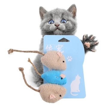 3Pcs Brinquedos com Catnip Rato de Brinquedo Interativo do Brinquedo de Pelúcia Macia Rat Brinquedos para Gatos Interior Gatinho Jogar &Busca & Chew