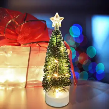 3Pcs Led Mini Árvore de Natal Com Luzes Coloridas de Natal Pequena Árvore de Natal, Enfeites Para o Lar
