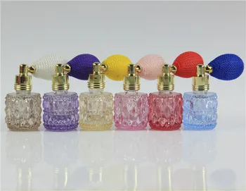 3pcs/monte 5ml Colorido para o Condutor Perfume do Frasco de Spray Gasbag Balão Fragrância Frasco Vaporizador de Vidro de Óleo Essencial de Garrafas