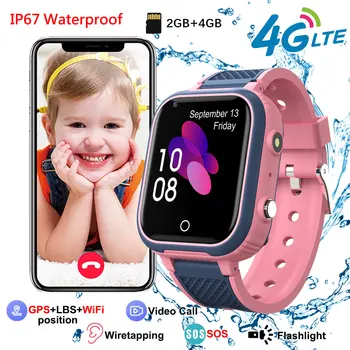 4G novo Smart Watch Crianças GPS WIFI LBS Rastreador de Localização Smartwatch para Crianças Câmera de Chamada de Vídeo IP67 Impermeável Relógios Inteligentes