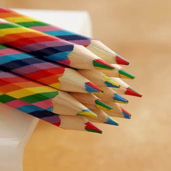 4pcs/pack Kawaii 4 Concêntricos de Cor de arco-íris de Lápis, Lápis de cor, Lápis de cor Definida Escola de Arte, materiais para Pintura, Grafite Desenho
