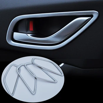 4Pcs/Set ABS Cromado maçaneta da Porta Interior da Tampa Porta Interna de Proteção Guarnição Adesivo Para Mazda CX-5 CX5 CX 5 2012-2016 Acessórios do Carro