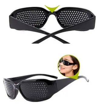 5/1 Pcs Melhorar Óculos de Pinhole Com Buracos Negros Cuidados com a Visão Pinhole Olho Exercício Óculos de Visão Melhorar plástico óculos