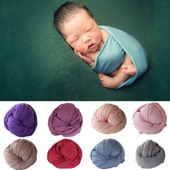 50*150 cm de Algodão Stretch Cobertor do Bebê Recém-nascido Adereços Foto Fotografia Envolve Swaddle Musselina Envolve Infantil, Fotografia de Adereços