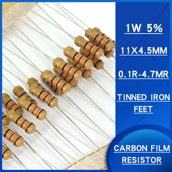 50pcs 1w 5% de resistores de filme de Carbono de 0,1-R 4.7 SENHOR ohm MERGULHO resistência Watts1 Precision5 Várias especificações estão disponíveis resistenc
