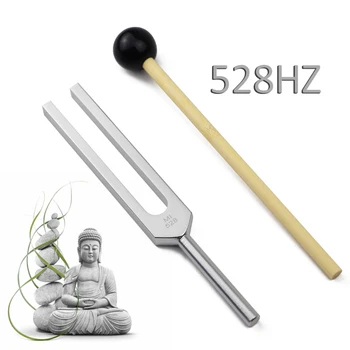 528HZ MI528 diapasão 528C Yoga Chakra Espiritual Sintonizador com a ajuda de um Martelo para Reparo de DNA Som de Cura do Sistema Nervoso Ferramenta de Teste