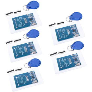 5pcs/monte MFRC-522 RC522 RFID Leitor NFC RF Cartão Indutivo Sensor de Módulo Para Módulo Arduino + S50 Cartão NFC + NFC Anel Chave