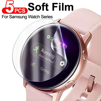 5Pcs Protetor de Tela para Samsung Galaxy watch Ativo 1 2 44mm 40mm Suave Película Para Samsung Assistir 3 41 45mm S3 Filme Completo de Cobertura