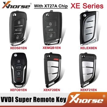 5pcs Xhorse VVDI XE Série de Chave Remota Com XT27A Super Chip XEMQB1EN XEDS01EN XEFO01EN XEKF20EN XEKF21EN Versão em inglês