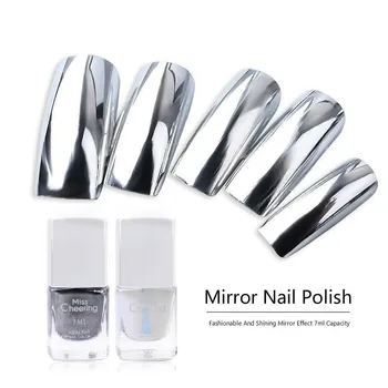 7ml Capacidade de Prata Chapeamento de Efeito Elegante E Brilhante Espelho de Metal de Unhas de Gel UV Soak Off-LED Verniz Arte de Manicure