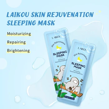 7pcs Rejuvenescimento da Pele de Dormir Máscara facial Anti-Rugas Noite Facial Máscara negra