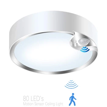 80LED Ultra Brilhante de Sensor de Movimento, Luzes de Teto Alimentado por Bateria Interna / ao ar livre CONDUZIU Luzes de Teto para o Corredor Lavanderia