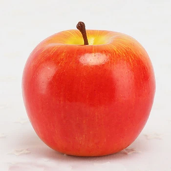 8pcs 8cm Tamanho de Plástico Falso, Simulado Artificial de maçã Vermelha, frutas modelo