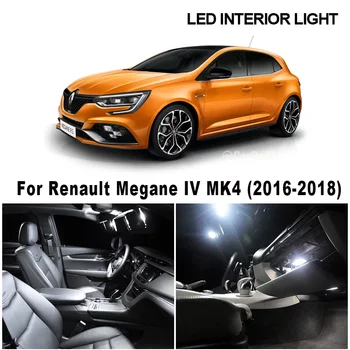 8pcs Branco Canbus Carro Lâmpadas LED Interior da Placa de Licença Kit Luz Para 2016 2017 2018 Renault Megane IV 4 MK4 Tronco Espelho da Lâmpada