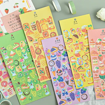A coreia do INS Bolo de Morango Uva Rosca Adesivo DIY Scrapbooking Lixo Diário de papel de carta brinquedo Carrinho Caso Decoração Adesivos