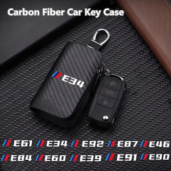 A Fibra de carbono Estilo de Carro Chaveiro de Chave de Carteiras de Automóvel Chave Remota da Tampa do Caso Para BMW E39 E46 E90 E91 E60 E61 E36 E92 E30 E34 E84 E87