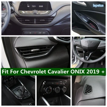 A Fibra de carbono Interior Para o Chevrolet Cavalier ONIX 2019 - 2022 Braço de Janela Interruptor do Painel de Controle Cobertura de Volante CA Guarnição