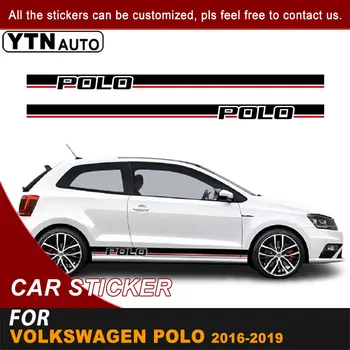 A Porta Lateral Do Corpo Adesivos De Carros Faixa De Corrida Gráfico Vinil Adesivos De Carro Acessórios Para Volkswagen Polo Hatchback 2016 2017 2018 2019