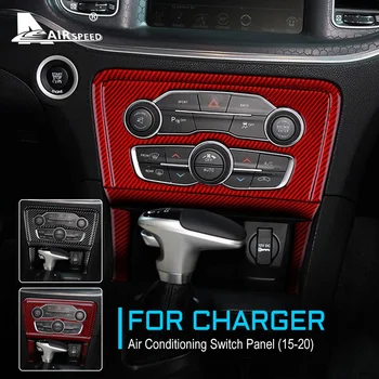 A VELOCIDADE do ar em Fibra de Carbono para o Dodge Charger 2015 2016 2017 2018 2019 2020 Acessórios estofos Ar Condicionado Interruptor de Adesivo