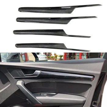 ABS com Fibra de Carbono Olhar Para o Audi Q5 FY 2018 2019, a Mão Esquerda de um Carro com Estilo da Porta Interior Handle da Janela Tampa do Painel de Guarnição