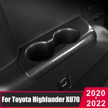 ABS Linha de Três do Carro do Lado Interno maçaneta da Porta Copo de Água Moldura Tampa Adesivo Para Toyota Highlander Kluger XU70 2020 2021 2022 2023