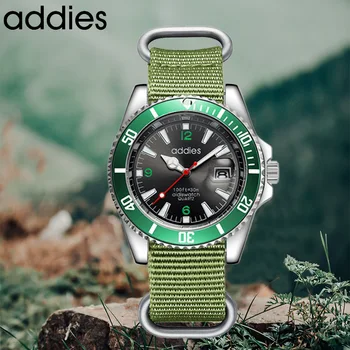 ADDIESDIVE relógios Para Homens de Negócios Esporte Rotativa Bisel GMT Vidro de Safira Calendário pulseira de Aço Inoxidável relógio de Pulso Masculino