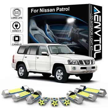 AENVTOL Canbus Para Nissan Patrol Y61 Y62 2000-2019 Auto LED Interior Mapa Luzes de Abóbada do Carro Lâmpada Blubs Acessórios Kits de Erro Grátis