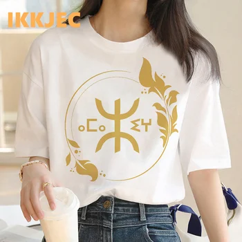 amazigh t-shirt feminina gráfica tees mulheres de casal roupas de ulzzang y2k roupas tumblr crop top vintage harajuku kawaii