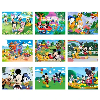 Animais dos desenhos animados de Mickey DIY Tinta a Óleo Pinturas Números de Imagem de Desenho por Números de Lona Colorir por Números Acrílico