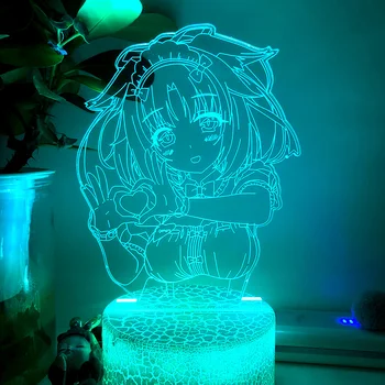 Anime 3D Acrílico Led Lâmpada da Noite Decoração do Quarto de Cabeceira de Controle Remoto 16 Cores, Luzes Atmosfera Presente Lâmpada Precisa Comprar Base
