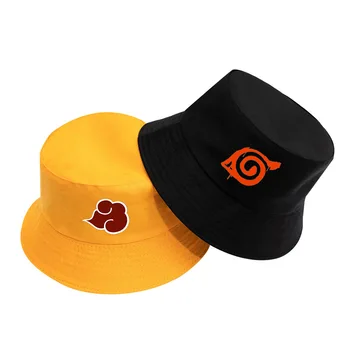Anime Ninja Cosplay chapéu de balde dobrável bacia do chapéu ao ar livre visor chapéu de lona chapéu