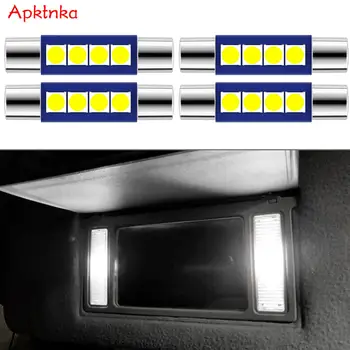 APKTNKA Pack 4 29 28 milímetros LED Fusível 6614F 6612F TS-14V1CP LED Festoon Lâmpadas do Interior do Carro Viseira de Sol de Luz Espelho de maquilhagem Cúpula da Lâmpada