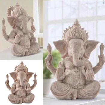 Arenito Indiano Ganesha Senhor Ganesha Ganesh, O Deus Hindu Deus-Elefante Estátua De Pedra Decorativos Home Ornamento Artesanato