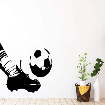 Artística Jogar Futebol Vinil Adesivo de Parede Arte de Parede Decal Para Quarto de Crianças, Decoração Mural quarto meninos de decoração de papel de parede FC