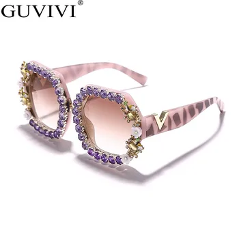As mulheres da Nova Rodada de Diamante Óculos de sol Retro Luxo Strass Óculos de Marca de Luxo Designer de Óculos de Sol Muito UV400 Óculos