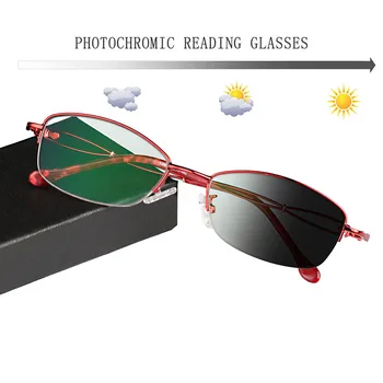 As mulheres de Óculos de Leitura Fotossensíveis Lente Cinza Anti UV400 Óculos de Vidro Gafas Lectura Retro +0.5+1 +1.25 +1.75 2 2.25 2.75 3.25