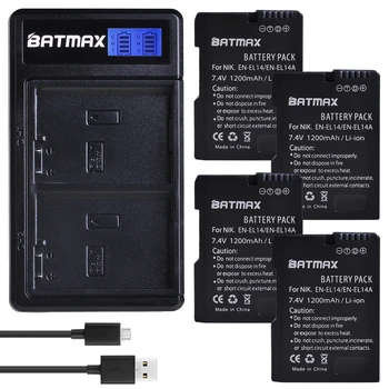 Batmax EN-EL14 PT-EL14A EL14 Bateria+LCD USB Carregador Dual para Nikon P7200 P7700 P7100 D5500 D5300 D5200 D3200 D3100 D3300